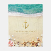 Tropisch strand Starfish Gepersonaliseerde familie Fleece Deken (Voorkant)