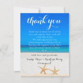 Tropisch strand Starfish in Sand Wedding Bedankkaart (Achterkant)