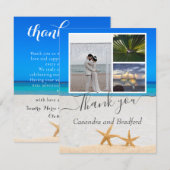 Tropisch strand Starfish in Sand Wedding Bedankkaart (Voorkant / Achterkant)