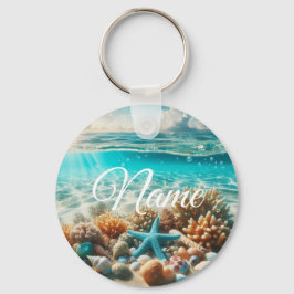 Tropisch strand Starfish naam Sleutelhanger