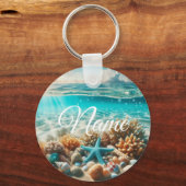 Tropisch strand Starfish  naam Sleutelhanger (Voorkant)