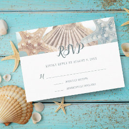 Tropisch strand Starfish Seashell Weddenschap RSVP Kaartje