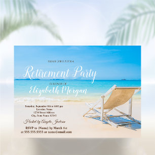 Tropisch strand, stoel Relax Pensioneringsfeest Kaart