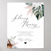 Tropisch strand stoffig blauwe herdenkings huwelij poster (Voorkant)