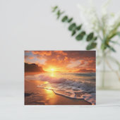 Tropisch strand Sunset Briefkaart (Staand voorkant)