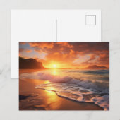 Tropisch strand Sunset Briefkaart (Voorkant / Achterkant)