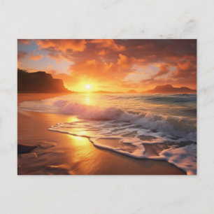 Tropisch strand Sunset Briefkaart