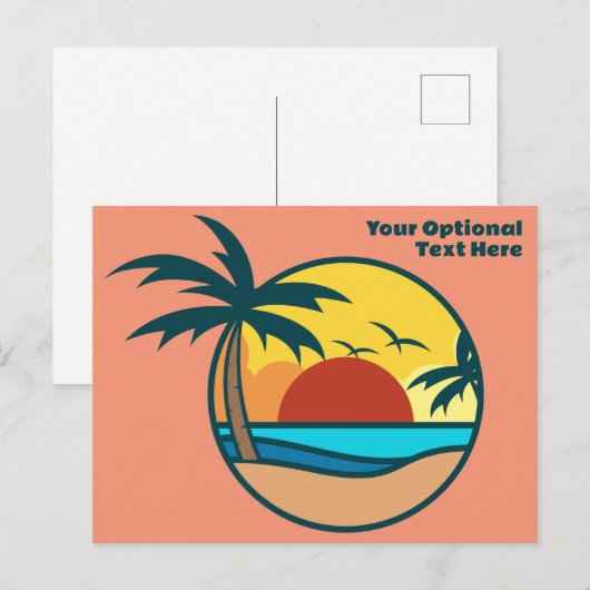 Tropisch strand Sunset Briefkaart (Voorkant / Achterkant)