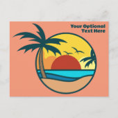 Tropisch strand Sunset Briefkaart (Voorkant)