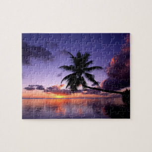 Tropisch strand Sunset Game Puzzle Legpuzzel