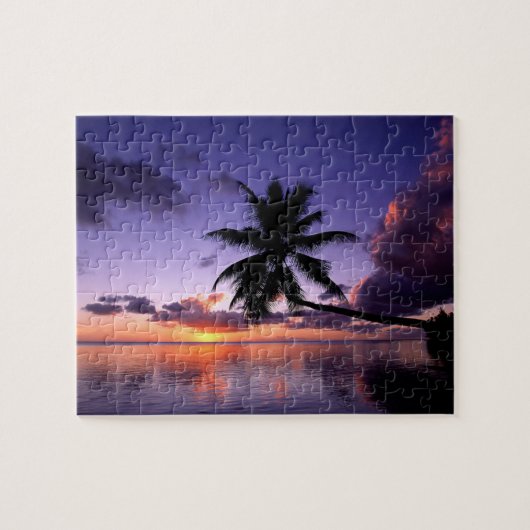 Tropisch strand Sunset Game Puzzle Legpuzzel (Horizontaal)
