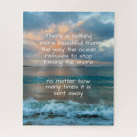 Tropisch strand Sunset Glow Tide Love Quote Legpuzzel (Verticaal)