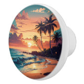 Tropisch strand Sunset Groot Keramische Knop (Rechts)