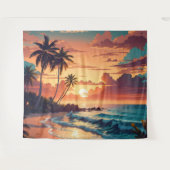 Tropisch strand Sunset Groot Wandkleed (Voorkant (horizontaal))