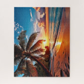 Tropisch strand Sunset Legpuzzel (Verticaal)