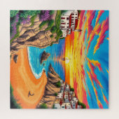 Tropisch strand Sunset Legpuzzel (Horizontaal)