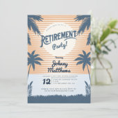 Tropisch strand Sunset Pensioenfeest Kaart (Staand voorkant)