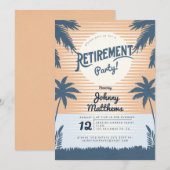 Tropisch strand Sunset Pensioenfeest Kaart (Voorkant / Achterkant)