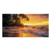 Tropisch strand Sunset Perfect Poster (Voorkant)