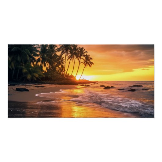 Tropisch strand Sunset Perfect Poster (Voorkant)