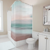 Tropisch strand Sunset Photo Sand Waves Seaside Douchegordijn (In situ)