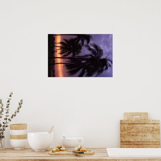 Tropisch strand Sunset Poster (Keuken)