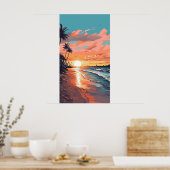 Tropisch strand Sunset Poster (Keuken)