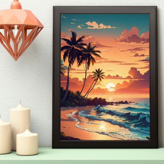 Tropisch strand Sunset Poster