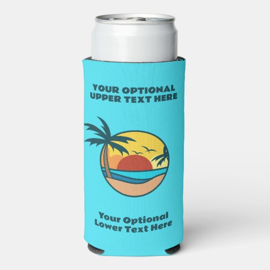 Tropisch strand Sunset Seltzer Blikjeskoeler (Seltzer Achterkant)
