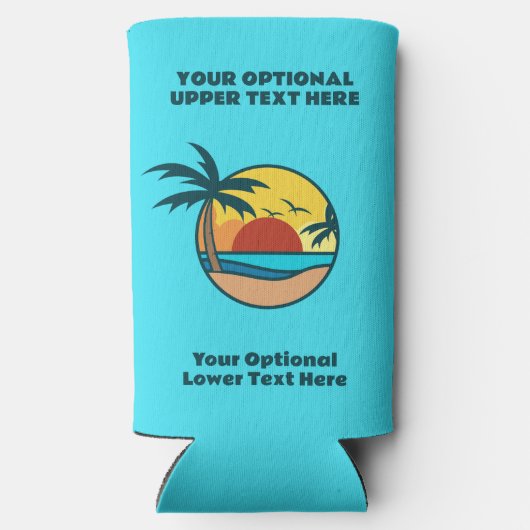 Tropisch strand Sunset Seltzer Blikjeskoeler (Achterkant)