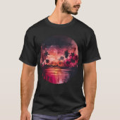 Tropisch strand Sunset T-shirt (Voorkant)