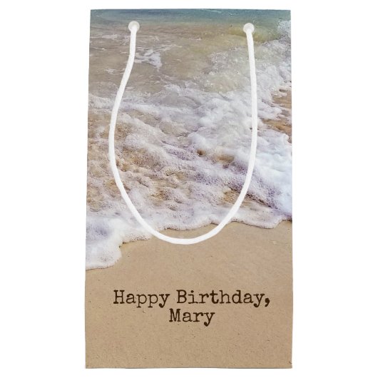 tropisch strand surf op zand klein cadeauzakje (Voorkant)