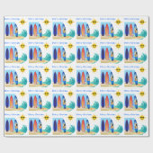 Tropisch strand Surfboard Ocean Merry kerst Cadeaupapier (Vlak)