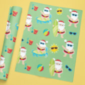 Tropisch strand Surfende Kerstmis met kerstmis Cadeaupapier