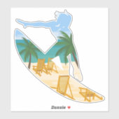 Tropisch strand surfer dude oceaansporten sticker (Vel)