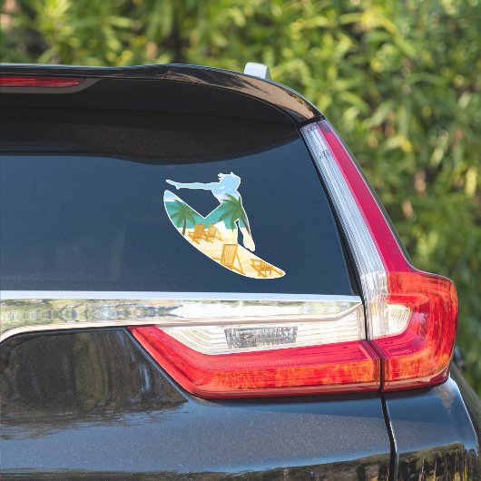 Tropisch strand surfer dude oceaansporten sticker (Auto Zijkant)