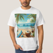 Tropisch strand t-shirt (Voorkant)
