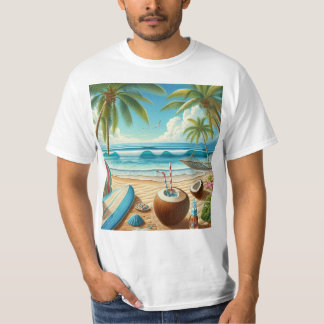 Tropisch strand t-shirt