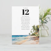 Tropisch strand tafelnummer zitplaatskaart (Staand voorkant)