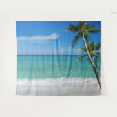 Tropisch strand tafereel palmbomen achtergrond wandkleed (Voorkant (horizontaal))