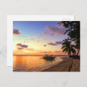 Tropisch strand Tahiti Sunset Briefkaart (Voorkant / Achterkant)