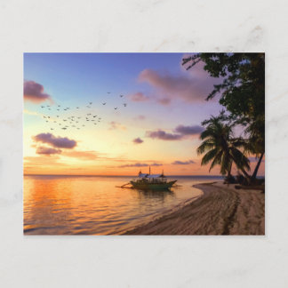 Tropisch strand Tahiti Sunset Briefkaart