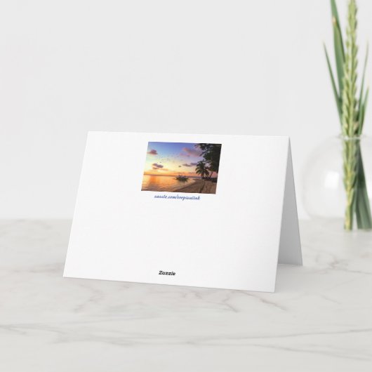 Tropisch strand Tahiti Sunset Kaart (Achterkant)