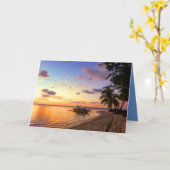 Tropisch strand Tahiti Sunset Kaart (Gele Bloem)
