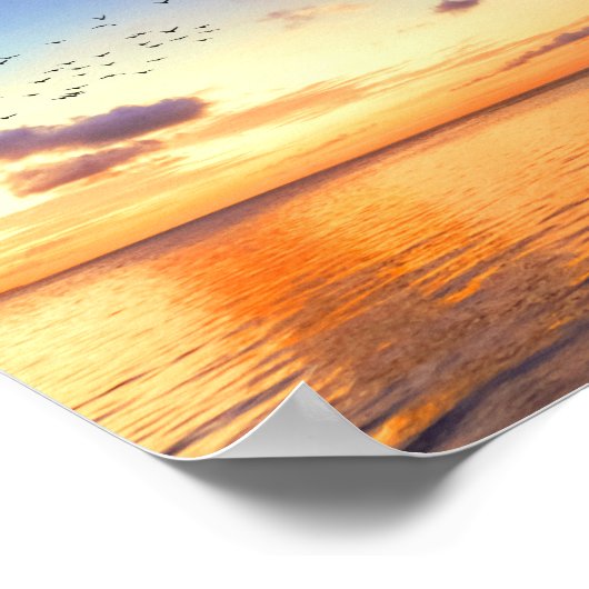 Tropisch strand Tahiti Sunset Poster (Hoek)