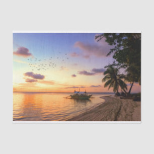 Tropisch strand Tahiti Sunset Tissuepapier