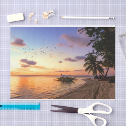 Tropisch strand Tahiti Sunset Tissuepapier (Craft)