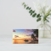 Tropisch strand Tahiti Sunset Visitekaartje (Staand voorkant)