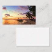 Tropisch strand Tahiti Sunset Visitekaartje (Voorkant / Achterkant)