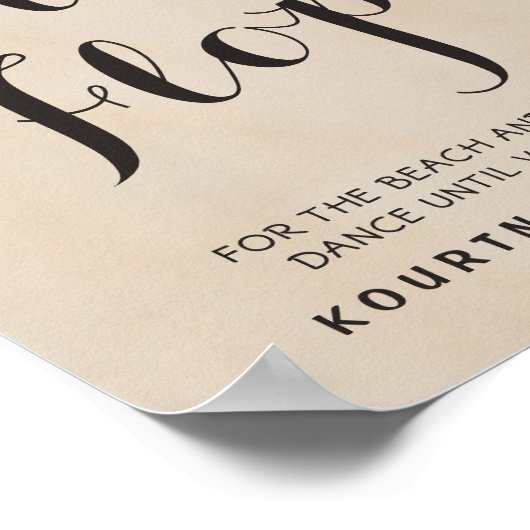 Tropisch strand Teenslippers bruiloft Poster (Hoek)